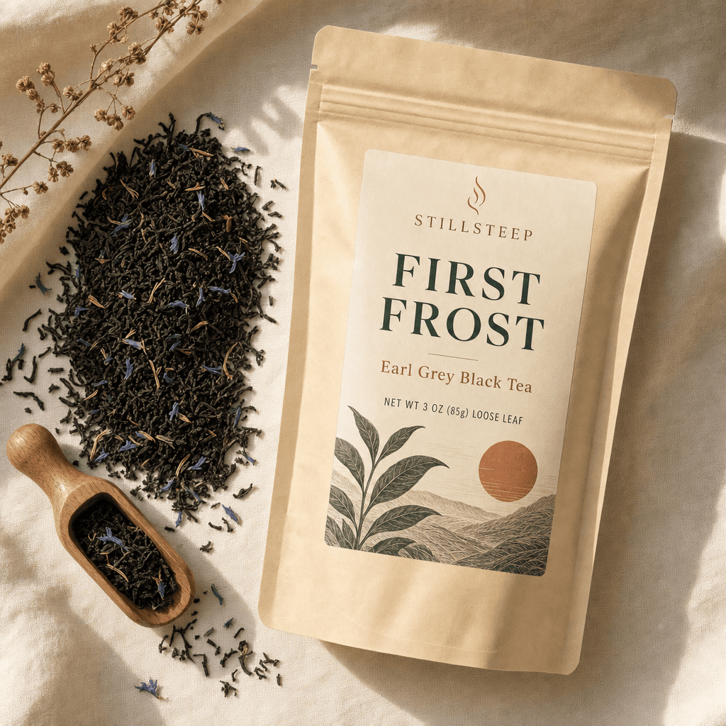 First Frost — Earl Grey black tea with bergamot, loose-leaf tea pouch