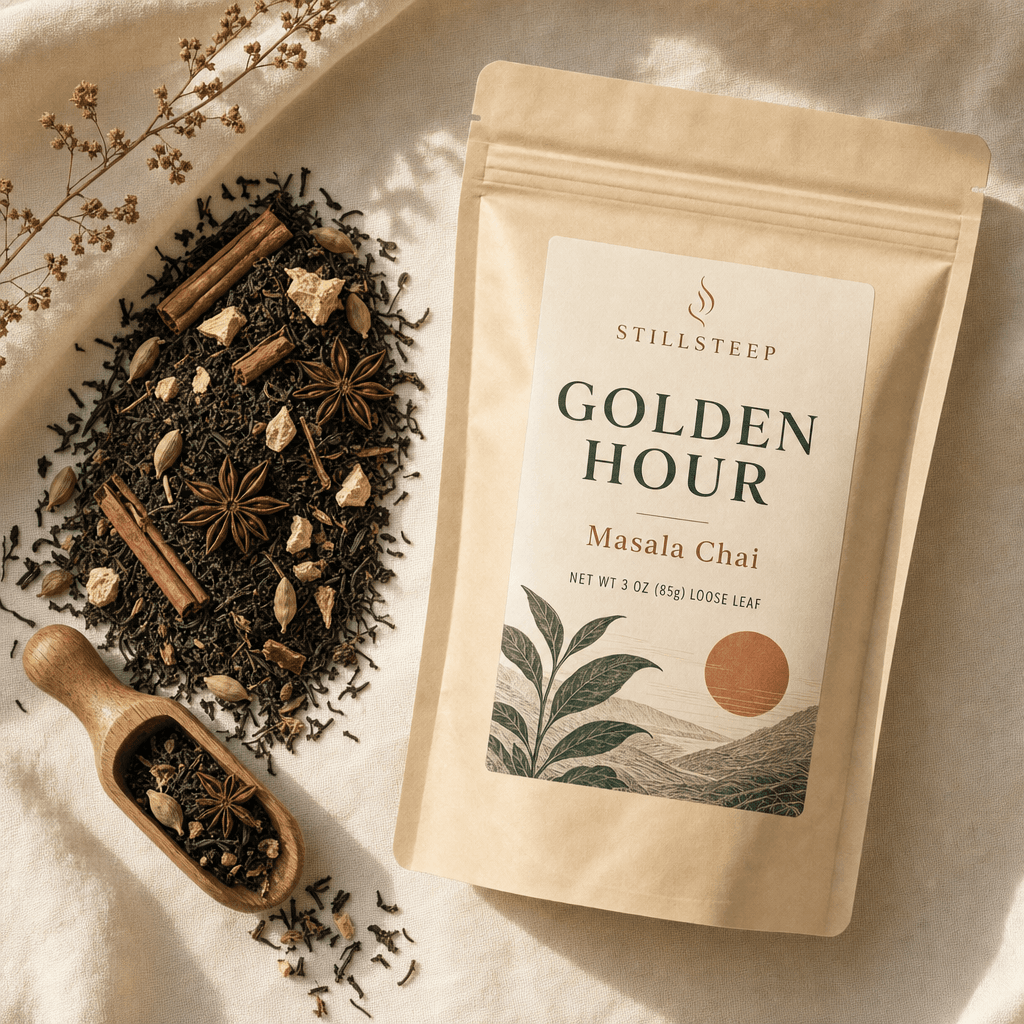 Golden Hour — Masala chai — black tea with warming spices, loose-leaf tea pouch