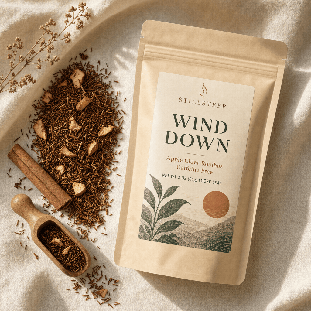 Wind Down — Apple cider rooibos (herbal), loose-leaf tea pouch